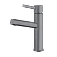 thumbnail image 1 of Whitehaus Collection Waterhaus Stainless Steel Elevatied Lavatory Faucet Gun Metal Metallic Finish, 1 of 2