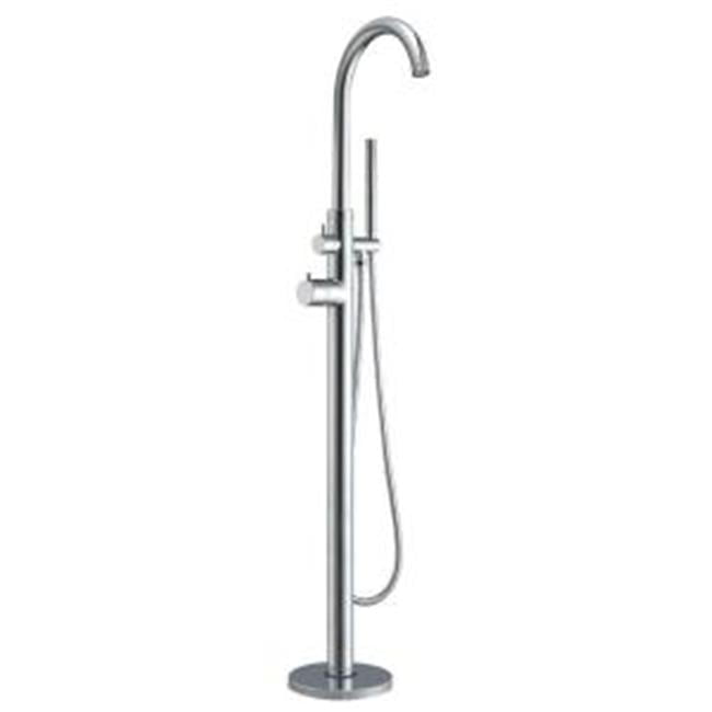 Chrome Freestanding Tub Filler with Handheld Shower