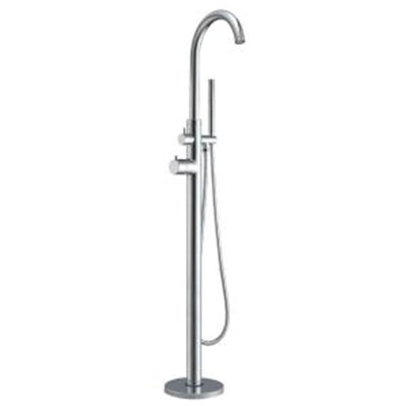 1-Handle 1-Spray Floor-Mount Tub Filler with Handshower in Polished Chrome