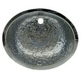 thumbnail image 1 of Decorative Oval Hammered Textured Undermount Basin with Overflow and a 1 1/4" Rear Center Drain - Polished Stainless Steel, 1 of 2