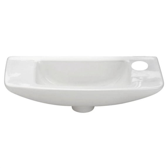 Whitehaus Isabella Collection Small Wall Mount Basin with Center Drain - White