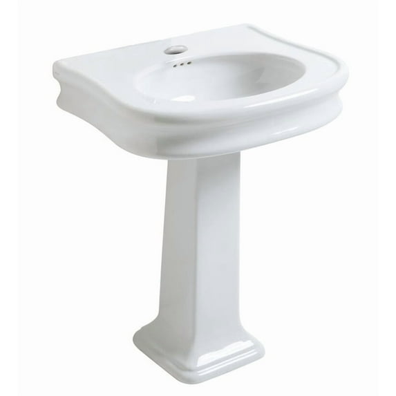 Whitehaus LA10-LA03 China Series 21 - 1/4" Pedestal Bathroom Sink with 1 Hole Dr