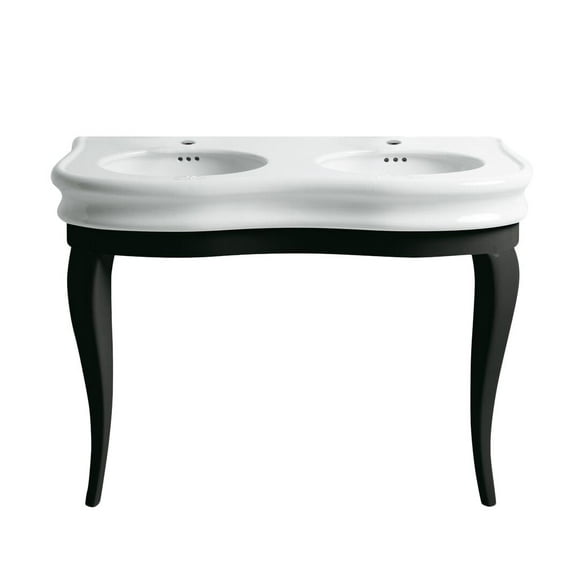 Whitehaus Isabella Bathroom Sink With White And Black Finish LA12-LAM120B