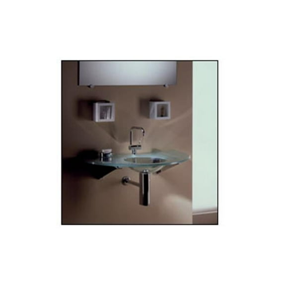 New Generation Large Arched 1/2" Matte Glass Counter Top with Integrated Round Basin