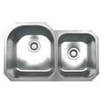 thumbnail image 1 of Whitehaus Collection Noahs Double Bowl Undermount Sink Brushed Stainless Steel WHNDBU3220, 1 of 2