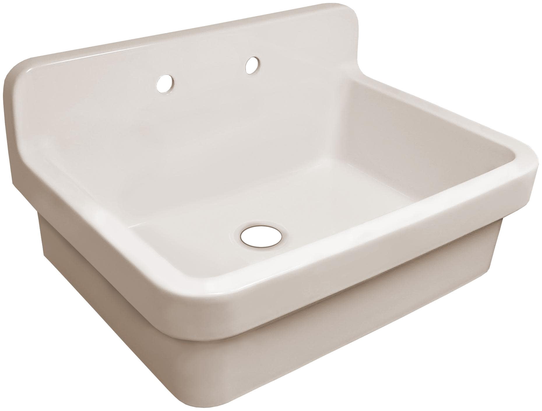 Old Fashioned Country Fireclay Utility Sink with High Backsplash