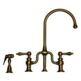 thumbnail image 1 of Whitehaus Twisthaus WHTTSLV3-9773SPR Double Handle Kitchen Faucet with Side Spray - Antique Copper, 1 of 3
