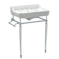 thumbnail image 1 of Whitehaus Bathroom Sink Console In White And Polished Chrome WHV024-L33-3H-C, 1 of 2