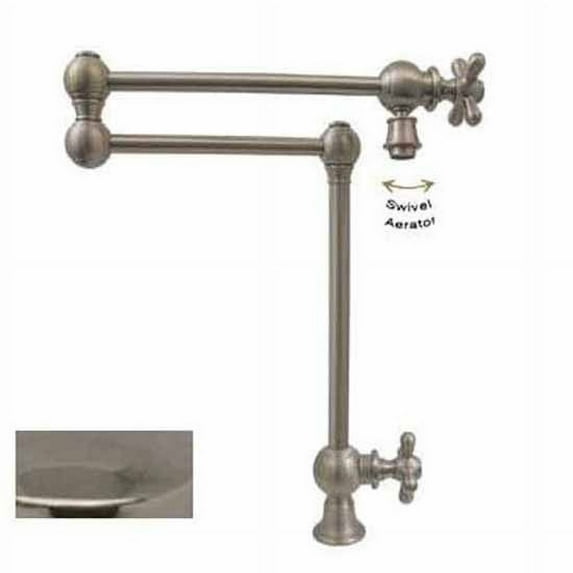Whitehaus WHKPFDCR3-9555 Vintage III Deck Mounted Pot Filler with Cross Handle - Polished Chrome