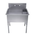 thumbnail image 1 of Pearlhaus Brushed Stainless Steel  Single Bowl Commerical Freestanding Utility Sink, 1 of 4