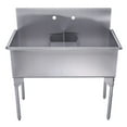 thumbnail image 1 of Pearlhaus Brushed Stainless Steel Double Bowl Commerical Freestanding Utility Sink, 1 of 2