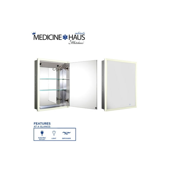Whitehaus Collection WHLUN7055-IR Medicine Cabinet Medicinehaus Aluminum