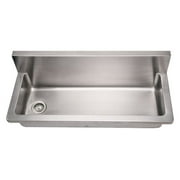 Noahs Collection Wall Mount Brushed Stainless Steel 44 in. 0-Hole Single Bowl Kitchen Sink
