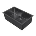 thumbnail image 1 of Whitehaus Noah Plus 16 gauge Single Bowl Linen Textured Dual-Mount Sink Set, 1 of 5