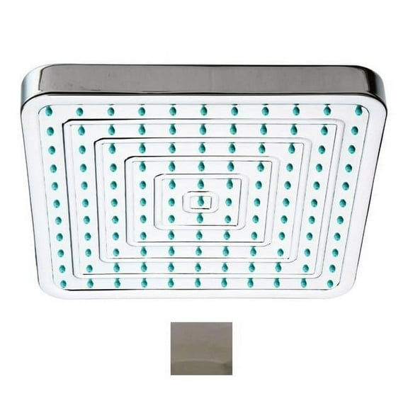 Whitehaus Showerhaus Square Rainfall Showerhead with Decorative Face and Rubber Nozzle Tips - Solid Brass Construction with Adjustable Ball Joint