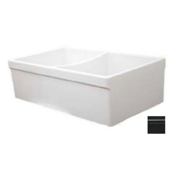 FarmhausQuatro 33" x 20" Double Bowl Farmhouse Kitchen Sink Finish: Black