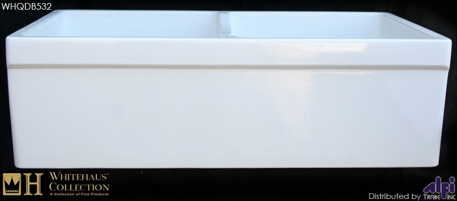 White Double Bowl Fireclay Farmhouse Drop-in Sink