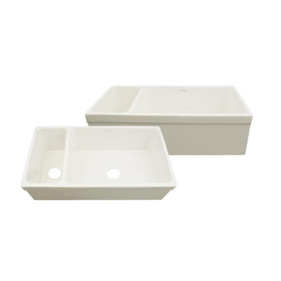 Whitehaus Collection WHQDB542-BISCUIT Quatro Alcove Sinks Biscuit