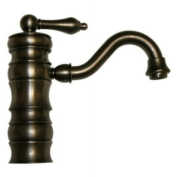 Whitehaus WHVEG3-1095-P Single Hole Curved Lever Vintage Faucet In Pewter