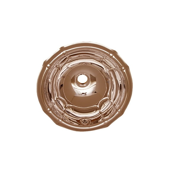 Whitehaus Decorative Round Fluted Design Drop-in Basin with Overflow and a 1 1/4" Center Drain