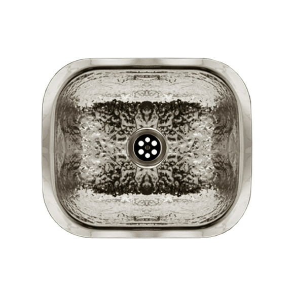 Whitehaus Rectangular Undermount Entertainment/Prep Sink with a Hammered Texture Surface