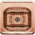 thumbnail image 1 of Decorative Square Drop-in Entertainment/Prep Sink with a Hammered Texture Bowl and Mirrored Finish Ledge - Hammered Copper, 1 of 2