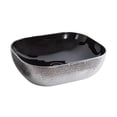 thumbnail image 1 of Isabella Plus Collection Rectangular Above Mount Basin with an Embossed Exterior, Smooth Interior, and Center Drain - Black/Silver, 1 of 3