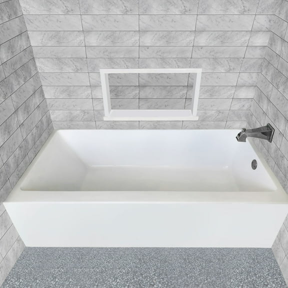 Whitehaus ALCOVE SOAKING BATHTUB WITH DRAIN HOLE OPTIONS