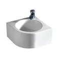thumbnail image 1 of Isabella Collection Corner Square Wall Mount Basin Center Drain White, 1 of 2