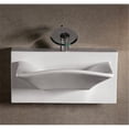 thumbnail image 1 of Isabella Collection Rectangular Wall Mount Basin with Integrated Rectangular Bowl, Single Faucet Hole and Rear Center Drain - White, 1 of 2