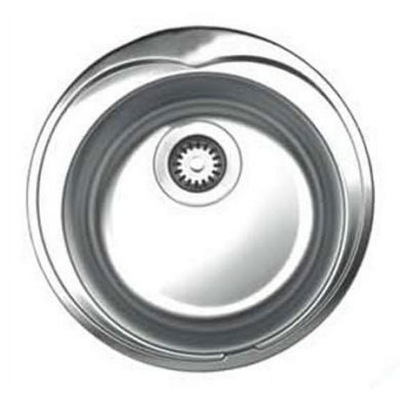 Whitehaus Noah's Collection Brushed Stainless Steel Large Round Drop-in Sink