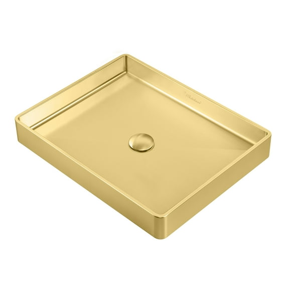 Whitehaus Noah Plus Bathroom Sink With Brass Finish WHNPL1578-B