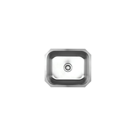 Noah's Collection Undermount Brushed Stainless Steel 22 1/4 in. 0-Hole Single Bowl Kitchen Sink