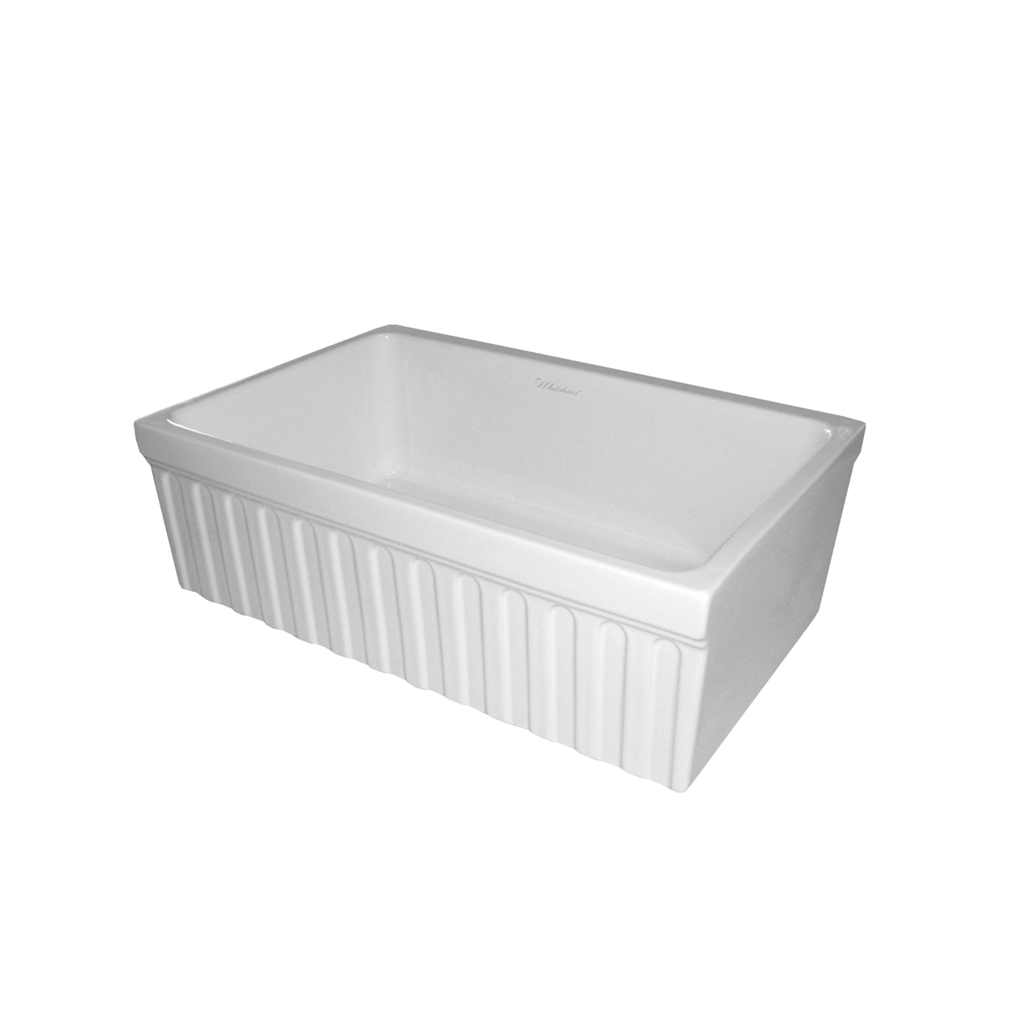 White 31" Fireclay Farmhouse Drop-In Kitchen Sink