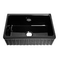 thumbnail image 1 of Farmhaus Fireclay Quatro Alcove Reversible Sink with a Fluted Front Apron and Decorative 2 1/2" Lip on One Side and 2" Lip on the Opposite Side - Black, 1 of 6