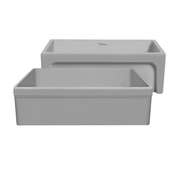 Glencove 30" Reversible Matte Kitchen Fireclay Sink with Elegant Beveled Front Apron on one side and a Decorative 2" Lip Plain on Opposite Side