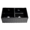 thumbnail image 1 of Quatro Alcove Reversible Series Farmhaus Apron Front Fireclay 33 in. Double Bowl Kitchen Sink in Black, 1 of 3
