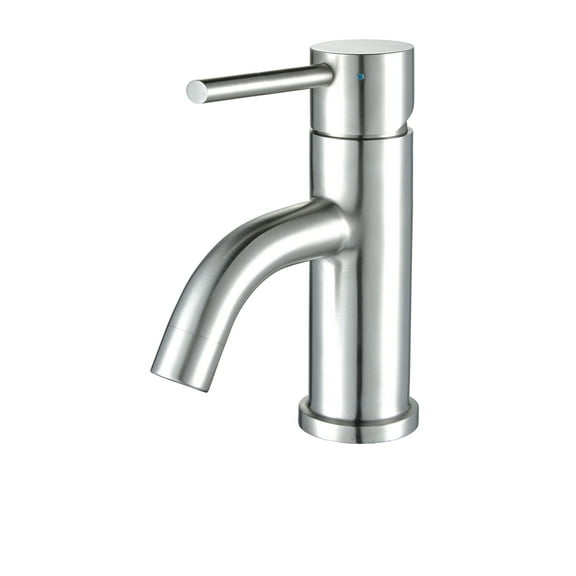 Whitehaus Waterhaus Solid Stainless Steel, Single Hole, Single Lever Lavatory Faucet with Matching Pop-up Waste