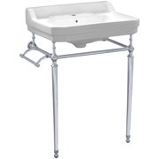 Whitehaus WHV024-L33-1H-C Victoriahaus 23-1/2 Rectangular Ceramic Lavatory Console Sink -
