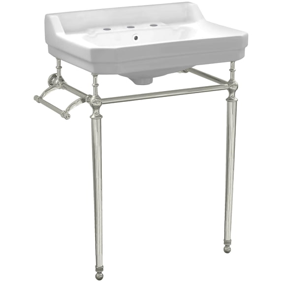 Whitehaus WHV024-L33-3H-PN Victoriahaus 23-1/2" Rectangular Ceramic Lavatory Console Sink
