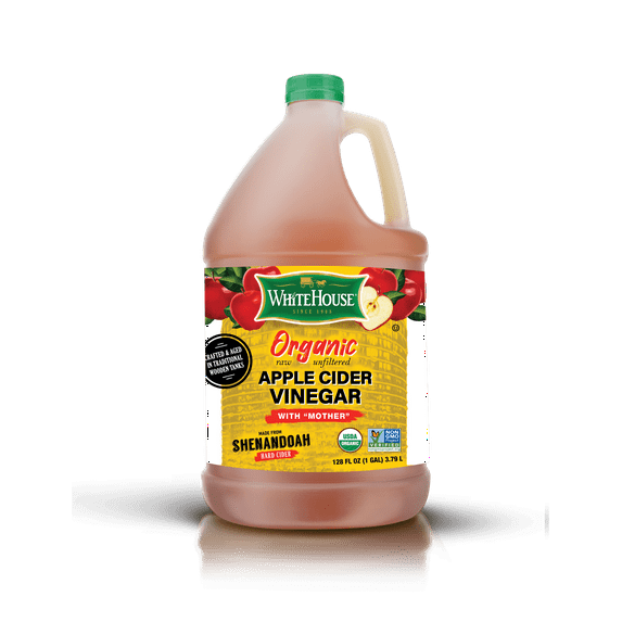 Whitehouse Organic, Raw Unfiltered, Apple Cider Vinegar with Mother, 128 fl. oz (1 gal)