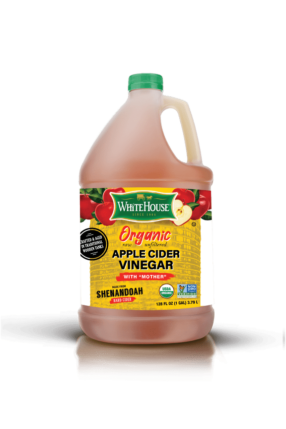 Whitehouse Organic, Raw Unfiltered, Apple Cider Vinegar with Mother, 128 fl. oz (1 gal)