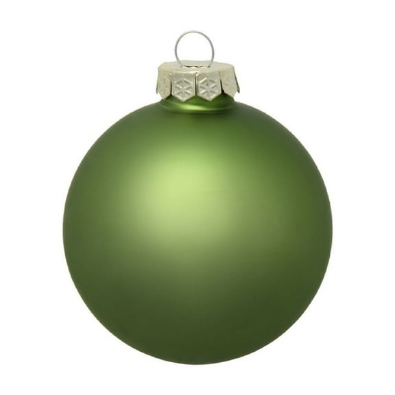 Whitehurst Matte Finish Glass Christmas Ball Ornaments - 2.75" (70mm) - Lime Green - 12ct