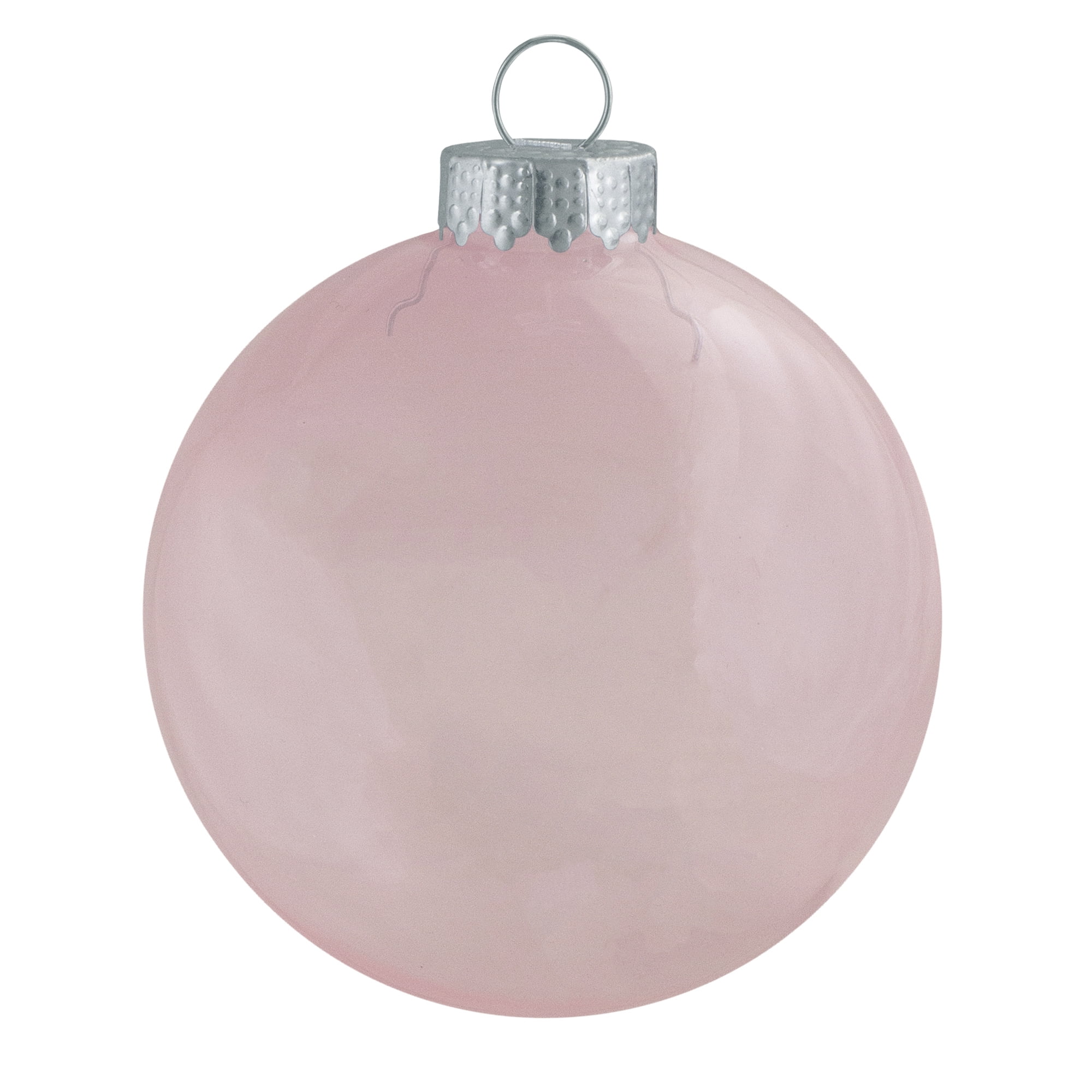 Whitehurst 12ct Pale Pink Clear Finish Glass Christmas Ball Ornaments - 2.75" (70mm)
