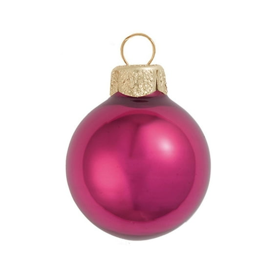 28ct Pearl Pink Berry Glass Ball Christmas Ornaments 2" (50mm)