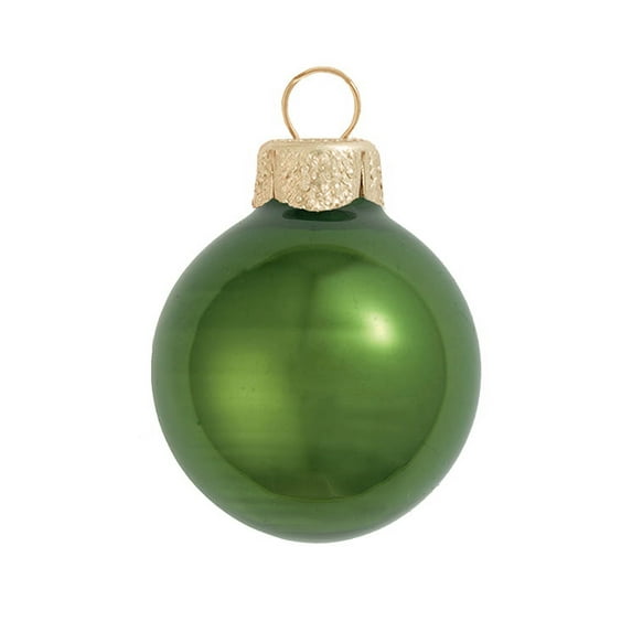 Whitehurst 28ct Green Moss Pearl Glass Christmas Ball Ornaments 2" (50mm)