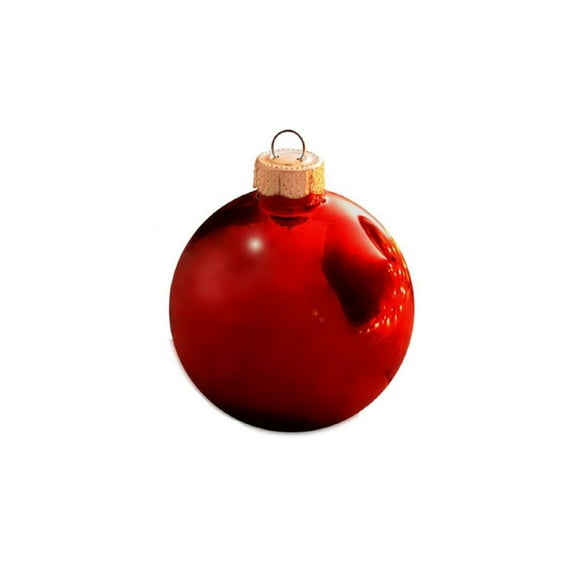 28ct Shiny Red Xmas Glass Ball Christmas Ornaments 2" (50mm)