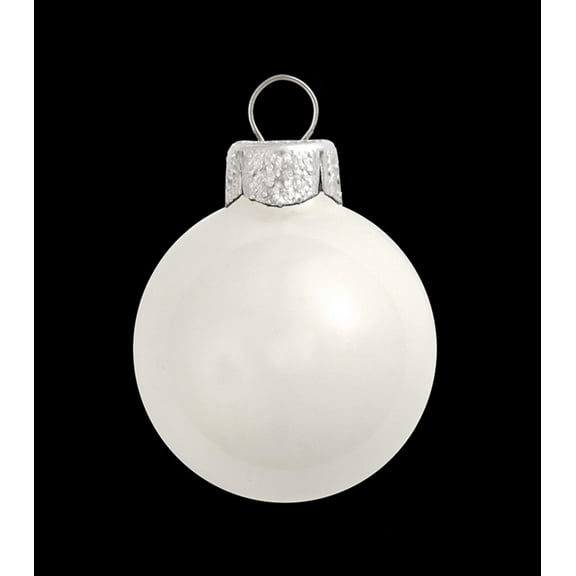 Whitehurst Small Shiny Finish Glass Christmas Ball Ornaments - 2" (50mm) - White - 28ct