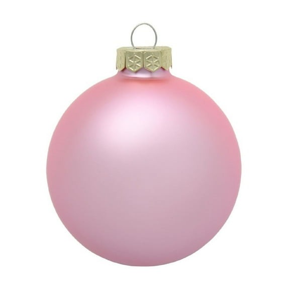 2ct Matte Baby Pink Glass Ball Christmas Ornaments 6" (150mm)