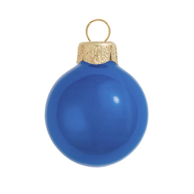 Whitehurst 2ct Blue Pearl Finish Glass Christmas Ball Ornaments 6